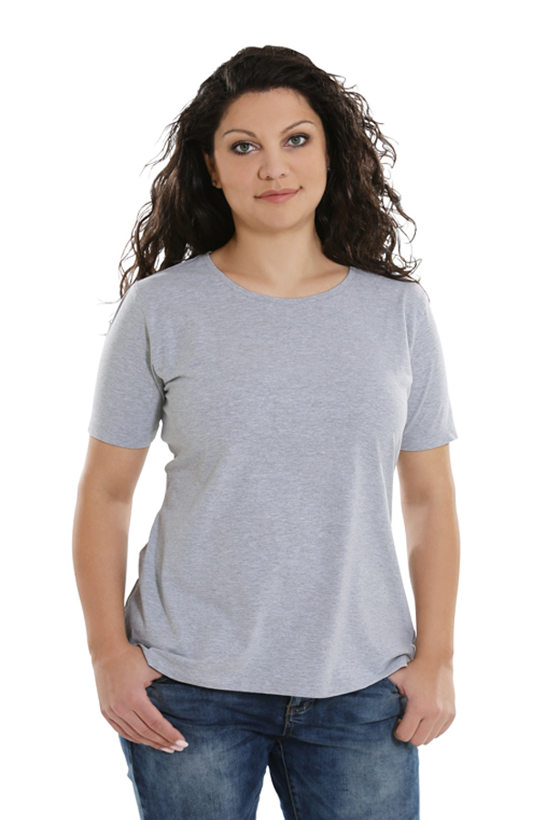 Basic Shirt kurzarm (Grau-Melange)