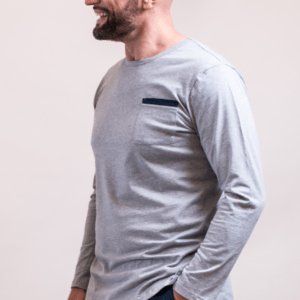 Shirt langarm (Grau-Melange)
