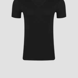 Kurzarm Shirt aus Supima Baumwolle (Schwarz)