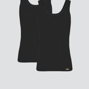 Fairtrade Unterhemd Achselträger 2er Pack (Black)