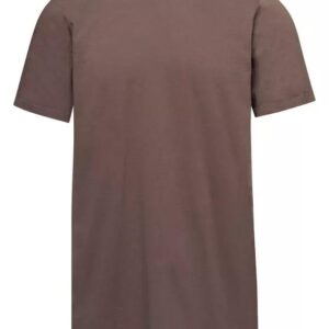 T-ShirtKreuzausschnitt Kurze ÄrmelVertikale Nähte auf dem Rücken Beige Baumwolle Reguläre Passform