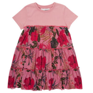 Desigual  Kurze Kleider ZAFIRO  Rosa In Mädchengrößen erhältlich 13 / 14 Jahre. Ecovero®-Material. Es ist ein ökologisches Material
