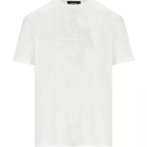 Dsquared2 T-Shirt aus weißer Baumwolle mit geprägtem Logo auf der Vorderseite.Zusammensetzung: 100'%' Baumwolle.