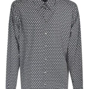 Baumwollhemd mit geometrischem Print von DOLCE & GABBANA mit folgenden Eigenschaften: schwarz/weiß