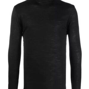 Schwarzes T-Shirt aus Polyester und Wolle