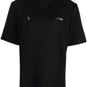 Schwarzes Baumwoll-T-Shirt mit lockerer Passform