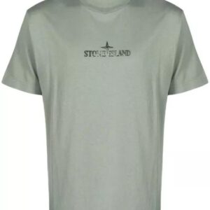 Baumwoll-T-Shirt mit Logodruck: Salbeigrün