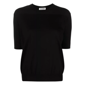 T-Shirt in SchwarzRundhalsausschnittLässige PassformKurze ÄrmelGerader SaumHergestellt in Italien100% Baumwolle