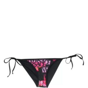 Bikinihose mit Blumendruck von Versace aus Stretch-Jersey