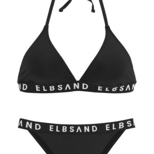 ELBSAND Triangel-Bikini Damen schwarz Gr.38 Cup C/D