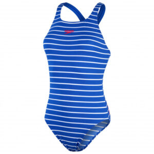 Sportlicher Badeanzug im angesagten Streifenlook -  Farbe: Blau; Gr: 32;34;36;38;40;42;44;46; geeignet für Wassersport; Material: Hauptmaterial: 53% Polyester