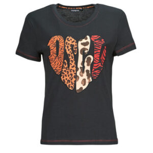 Desigual  T-Shirt HEART  Schwarz In Damengrößen erhältlich. EU L. BCI-Baumwolle Jetzt HEART  von Desigual  auf Spartoo.de versandkostenfrei bestellen! 5% Rabatt mit Code: 5JULDEBF