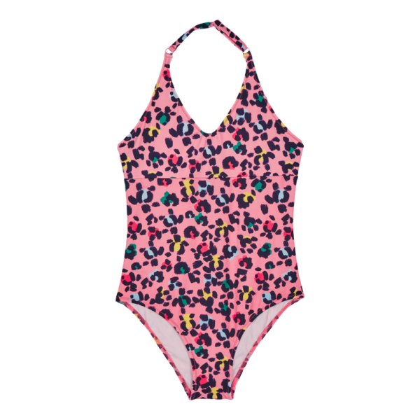 Girl's one-piece swimsuit low cut at the back. Cut under the chest. Adjustable neck. Girls One-piece swimsuit. Turtles Leopard Girls One-piece Swimwear. 80% Polyamide - 20% Elasthane.