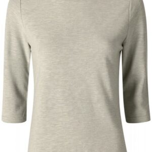 Unifarbenes Shirt Rundhalsausschnitt Schlichte LeinenOptik 34Ärmel Material 42% Polyester 36% Baumwolle 22% Viskose