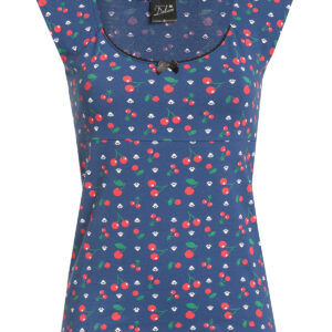 PUSSY DELUXE DAMEN T-SHIRTMarke: Pussy DeluxeModell: Cat Paws & Cherries Girl ShirtProdukt Nr.: 37935Farbe: blau alloverHauptmaterial: 90% Baumwolle