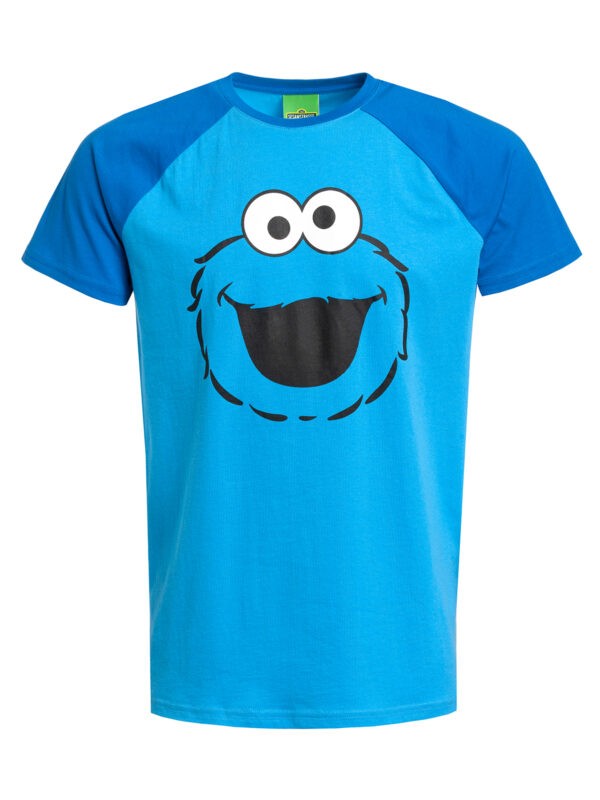 SESAMSTRASSE HERREN T-SHIRTMarke: SesamstrasseModell: Cookie Monster Face Raglan Shirt maleProdukt Nr.: 44188Farbe: blauHauptmaterial: 95% Baumwolle