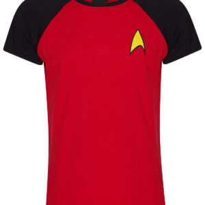 STAR TREK HERREN T-SHIRTMarke: Star TrekModell: Symbol Raglan Shirt maleProdukt Nr.: 44187Farbe: rot/schwarzHauptmaterial: 95% Baumwolle