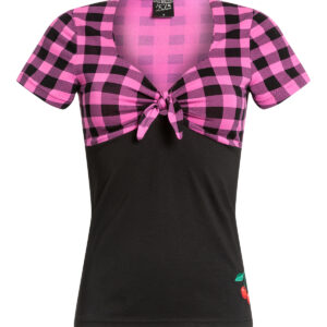 PUSSY DELUXE DAMEN T-SHIRTMarke: Pussy DeluxeModell: Pink Checkered Shirt femaleProdukt Nr.: 44371Farbe: schwarz/lightpinkHauptmaterial: 94% Viskose