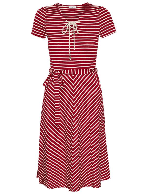 VIVE MARIA DAMEN A-LINIEN-KLEIDMarke: Vive MariaModell: My Capri DressProdukt Nr.: 44328Farbe: rot alloverHauptmaterial: 94% Viskose