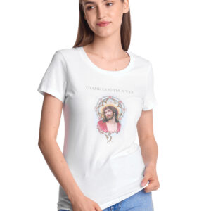 VIVE MARIA DAMEN T-SHIRTMarke: Vive MariaModell: Thank God Jesus Shirt femaleProdukt Nr.: 45957Farbe: weissHauptmaterial: 100% BiobaumwolleDieses schwarze Damen T-Shirt besteht aus einem angenehmen