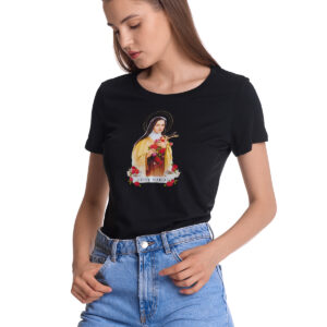 VIVE MARIA DAMEN T-SHIRTMarke: Vive MariaModell: Holy Therese Shirt femaleProdukt Nr.: 45958Farbe: schwarzHauptmaterial: 100% BiobaumwolleDieses schwarze Damen T-Shirt besteht aus einem angenehmen