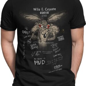 LOONEY TUNES HERREN T-SHIRTMarke: Looney TunesModell: Wile E. Coyote Genius T-ShirtProdukt Nr.: 60000Farbe: black/whtHauptmaterial: 100% BaumwolleDieses schwarze Herren T-Shirt besteht aus einem angenehmen Baumwollmaterial. Es hat einen runden Halsausschnitt