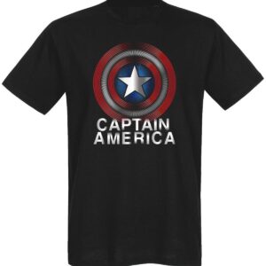 CAPTAIN AMERICA HERREN T-SHIRTMarke: Captain AmericaModell: Flash Logo T-Shirt maleProdukt Nr.: 46439Farbe: schwarzHauptmaterial: 100% BaumwolleDieses schwarze Herren T-Shirt besteht aus einem angenehmen Baumwollmaterial. Es hat einen runden Halsausschnitt
