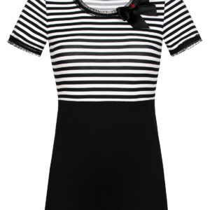 PUSSY DELUXE DAMEN T-SHIRTMarke: Pussy DeluxeModell: Stripey black/white on black ShirtProdukt Nr.: 31793Farbe: schwarz/weißHauptmaterial: 90% Baumwolle