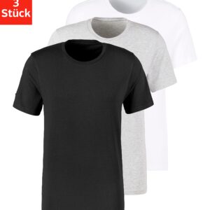 Bruno Banani T-Shirt im 3er Pack mit Rundhals-Ausschnitt. Obermaterial: 95% Baumwolle