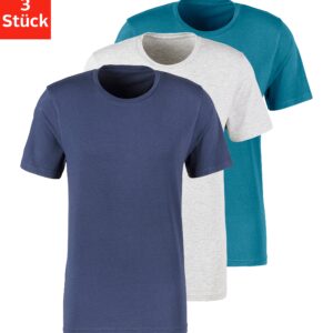 Bruno Banani T-Shirt im 3er Pack mit Rundhals-Ausschnitt. Obermaterial: 95% Baumwolle