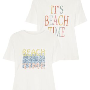 T-Shirts von Beachtime im Doppelpack mit modischem Druck vorn. Leicht strukturiert. Angenehm weiche Qualität.